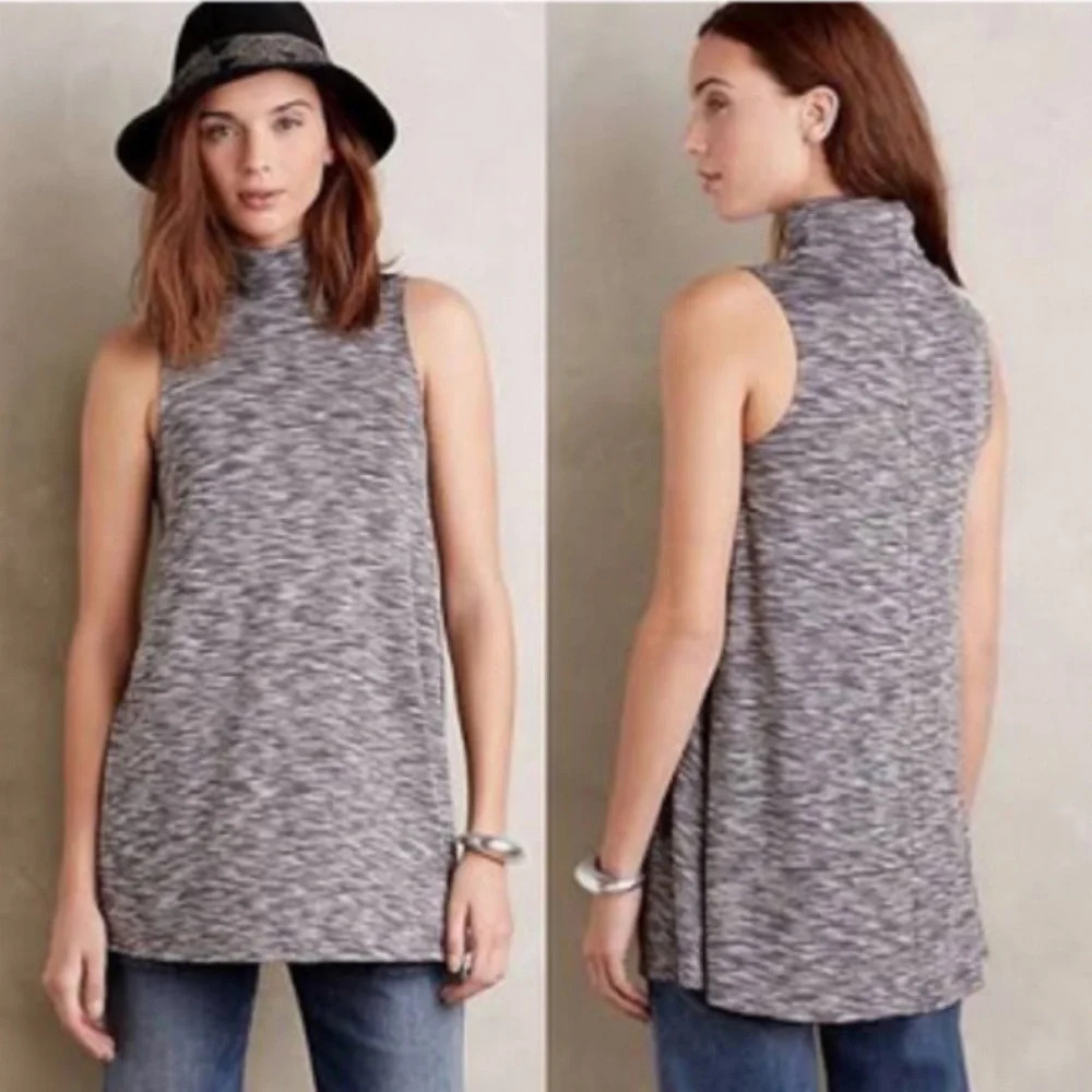 Anthropologie Postmark • Space Dye Mock Neck Tunic